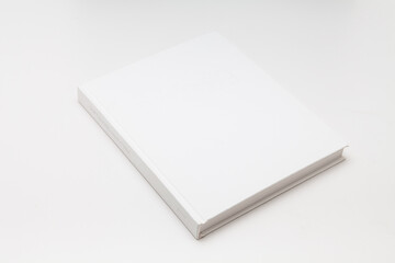 White Hardcover Book With Copy Space Isolated on White Background