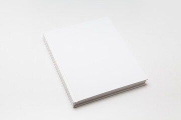 White Hardcover Book With Copy Space Isolated on White Background