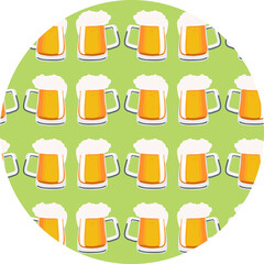 seamless pattern with beer mugs
