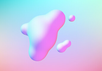 Fluid design liquid blobs with vibrant intense colors abstract background