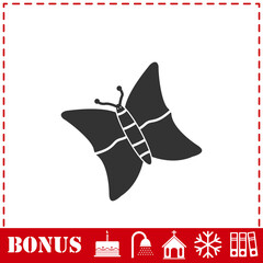 Butterfly icon flat
