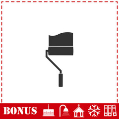 Paint roller icon flat