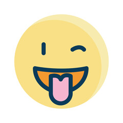 Happy and wink emoji design, Cartoon expression emoticon and social media theme Vector illustration