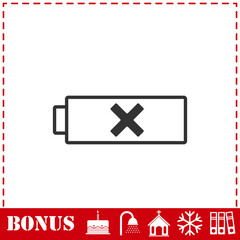 Obraz premium Battery icon flat
