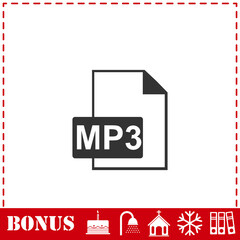 Audio file icon flat