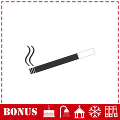 Cigarette icon flat