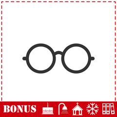 Glasses icon flat