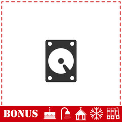 Hard drive icon flat