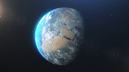 Fototapeta na wymiar Planet earth from space Beautiful world skyline.