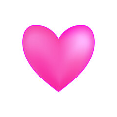 Beautiful pink heart over white background. Valentine's day concept. Vector isolated illustration.