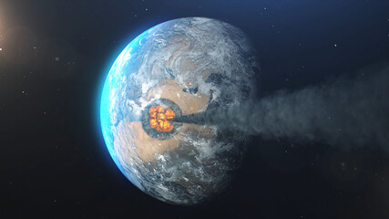 Asteroid Hitting Earth Creating huge explosion, Middle east 