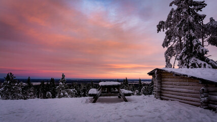 sunset in the mountains