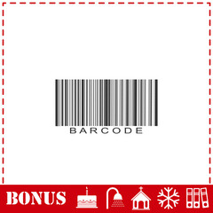 Bar code icon flat