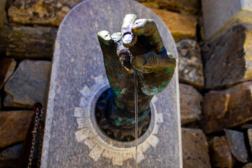 copper hand - fountain