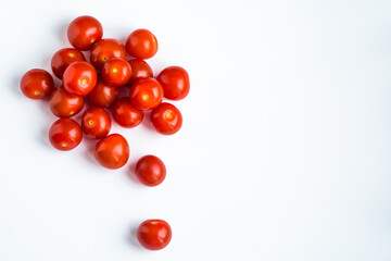 cherry tomatoes on white background