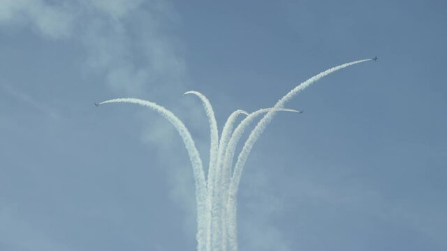 An amazing acrobatic airshow in Abu Dhabi by airforce Stella during the UAE nation's day.