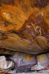 Elephants figures, Sevilla Bushman Rock Art Trail, Clanwilliam, Cederberg Mountains, Western Cape province, South Africa, Africa