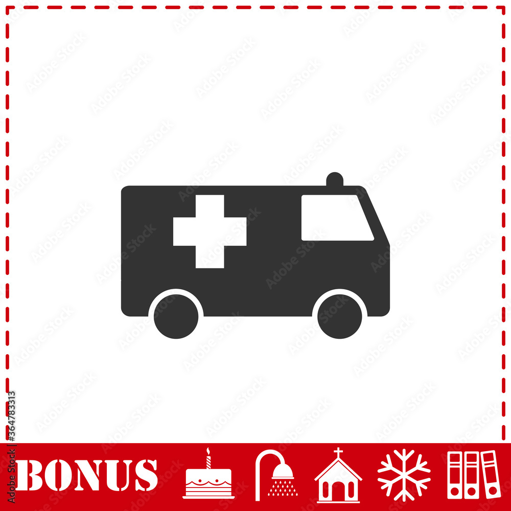 Wall mural ambulance icon flat