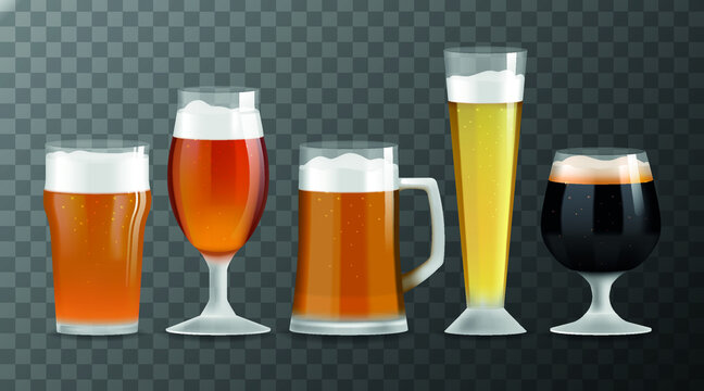 Set of glass of beers