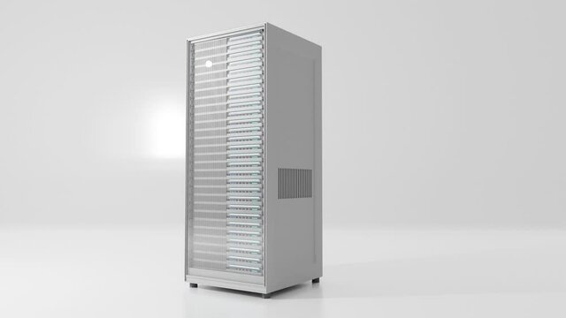 3D rendered illustration server rack in computing room