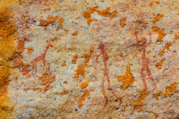 Human figures, Sevilla Bushman Rock Art Trail, Clanwilliam, Cederberg Mountains, Western Cape province, South Africa, Africa