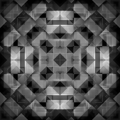 Minimalistic abstract 3d background black / white cladding tiles, background tiles, mosaic, kaleidoscope, psychology test. For postcards and decoration