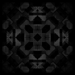 Fototapeta premium Minimalistic abstract 3d background black / white cladding tiles, background tiles, mosaic, kaleidoscope, psychology test. For postcards and decoration