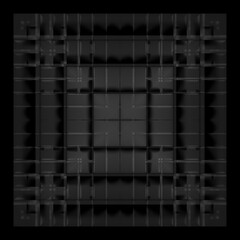 Minimalistic abstract 3d background black / white cladding tiles, background tiles, mosaic, kaleidoscope, psychology test. For postcards and decoration