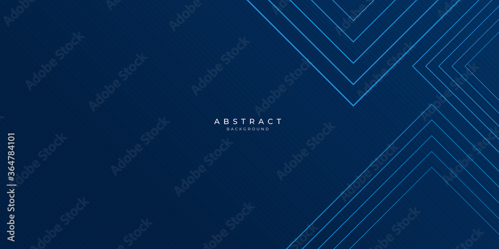 Wall mural dark blue color gradient presentation background, geometric lines triangle pattern, vector abstract 