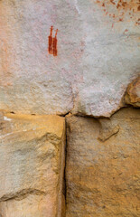 Human figures, Sevilla Bushman Rock Art Trail, Clanwilliam, Cederberg Mountains, Western Cape province, South Africa, Africa