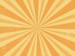 Fototapeta premium Yellow comic sunburst grunge retro background