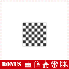 Empty chess board icon flat