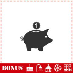 Moneybox icon flat