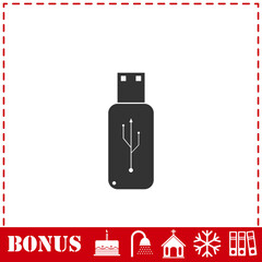 Usb flash drive icon flat