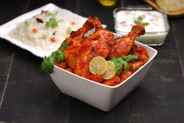 Tandoori chicken_black background