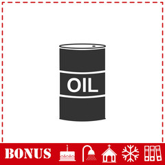 Barrel oil icon flat
