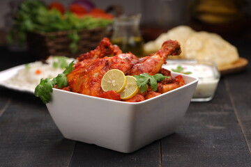 Tandoori chicken_black background