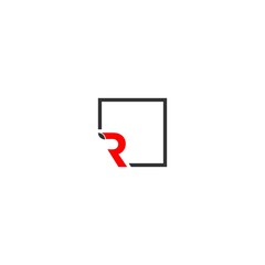 abstract initial letter R logo design template
