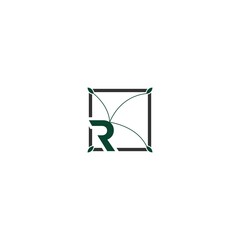abstract initial letter R logo design template