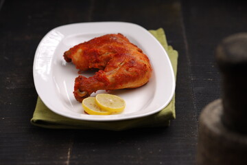 Fried chicken leg_black texture