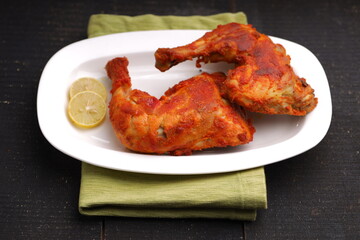 Fried chicken leg_black texture