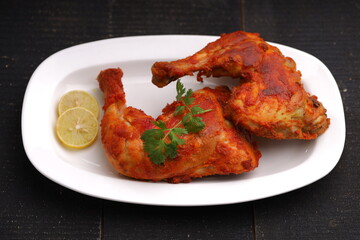 Fried chicken leg_black texture