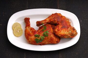 Fried chicken leg_black texture