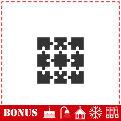 Puzzle icon flat