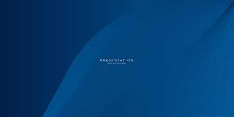 Modern blue template for science and technology presentation. Wave curve lines style background.