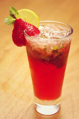 cocktail with strawberry