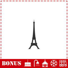 Eiffel tower icon flat