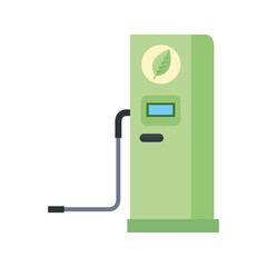 Eco station with leaf design, energy power save sustainable environmental nature and conservation theme Vector illustration