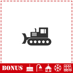 Bulldozer icon flat