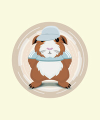 Vector Cavy Illustration. Print. Poster. Funny Character Drawing.